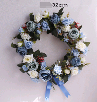 Realistic Silk Rose Wreath