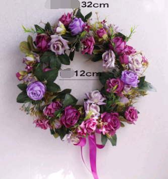 Realistic Silk Rose Wreath