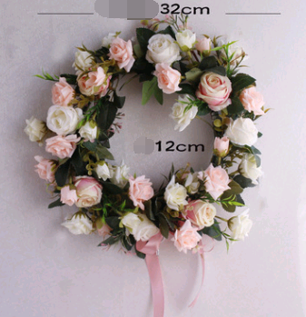 Realistic Silk Rose Wreath