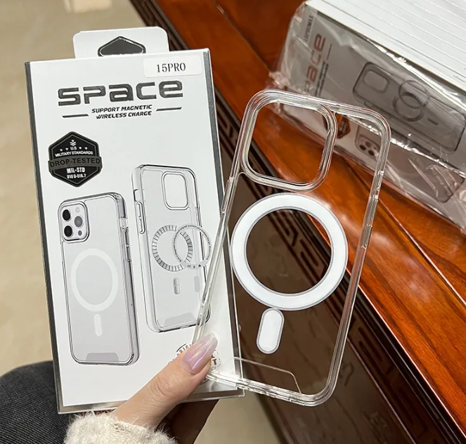 magnetic transparent futuristic phone case