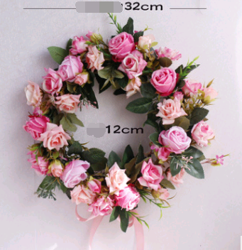 Realistic Silk Rose Wreath