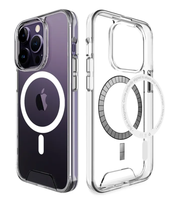 magnetic transparent futuristic phone case